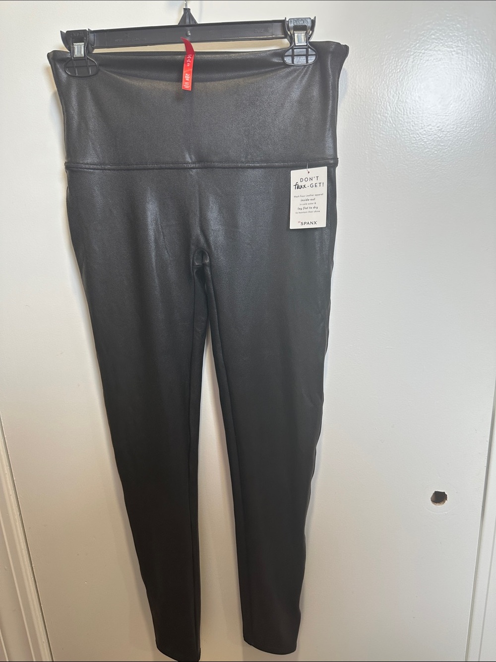SPANX Faux-Leather High-Waist Leggings in Black (57)